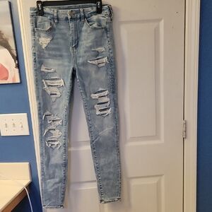Ripped Light Blue Women's Skinny Jeans